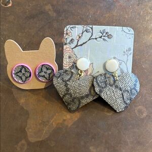 Heart-Shaped Gray Earrings